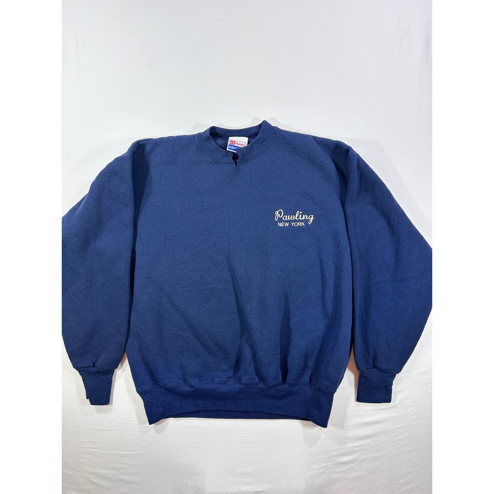 Hanes Heavyweight Pawling New York Sweatshirt Navy Blue Medium Crewneck Vintage